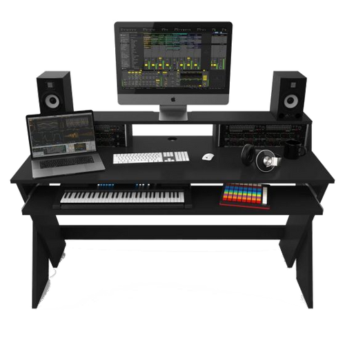 Glorious Sound Desk Pro Studio Desk w/ sliding keyboard shelf / Black