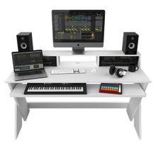 Glorious Sound Desk Pro in Walnut / Studio Furniture with sliding keyboard shelf