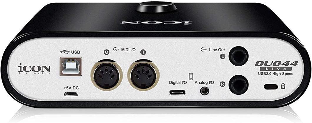 Icon Pro Audio Duo 44 Live USB Audio Interface with Mobile Streaming Capabilities, (2 mic preamps)