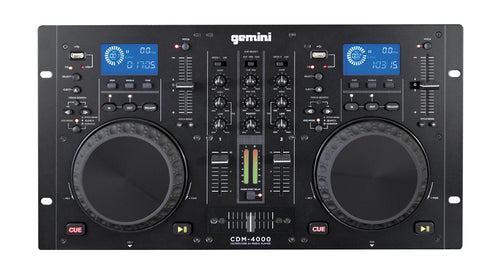 Gemini CDM-4000 2 Channel Dual MP3/CD/USD Mixer Console