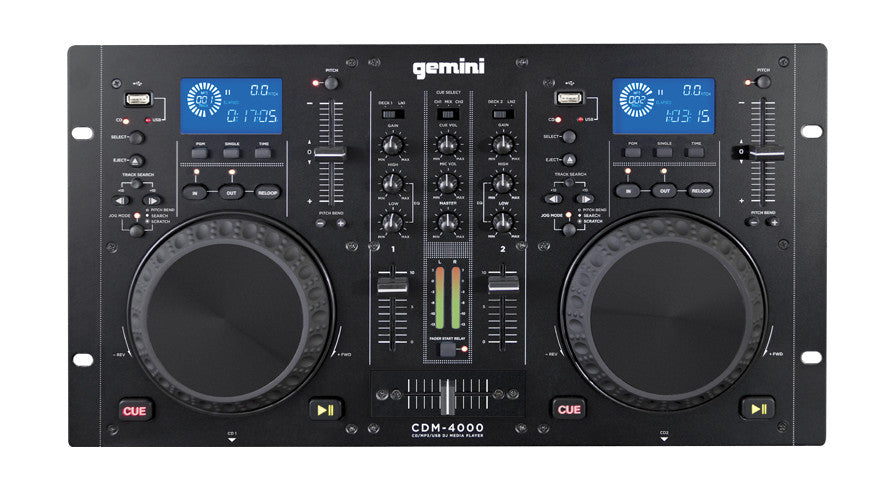 Gemini CDM-4000 2 Channel Dual MP3/CD/USD Mixer Console