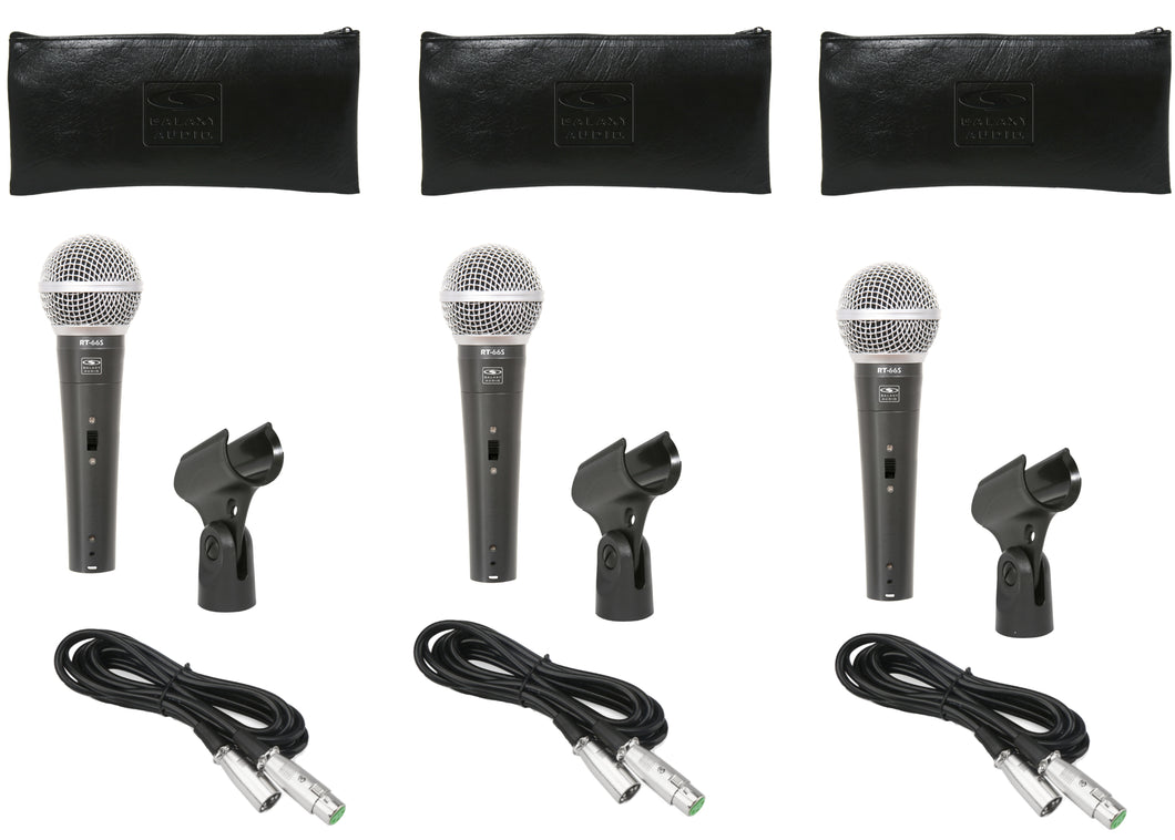Galaxy Audio RT-66SX Dynamic Microphone (3pcs)