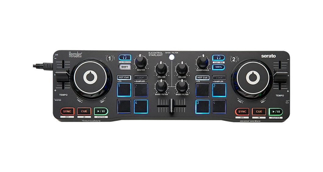 Hercules DJControl-Starlight Compact controller w/built-in sound card for Serato